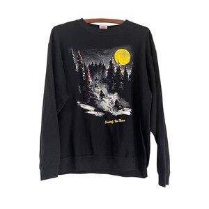 VTG Alore Unisex Black Cloudcroft New Mexico Night Snowmobile Sweatshirt Large